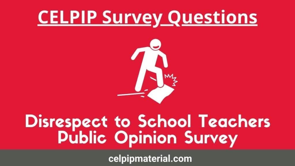Disrespect to School Teachers Public Opinion Survey