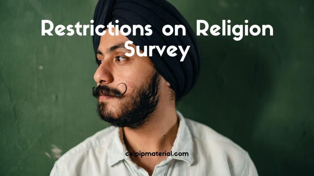 Restrictions on Religion Survey celpip writing