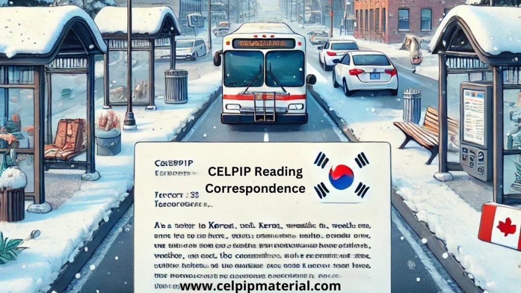 CELPIP Reading Correspondence korea trip