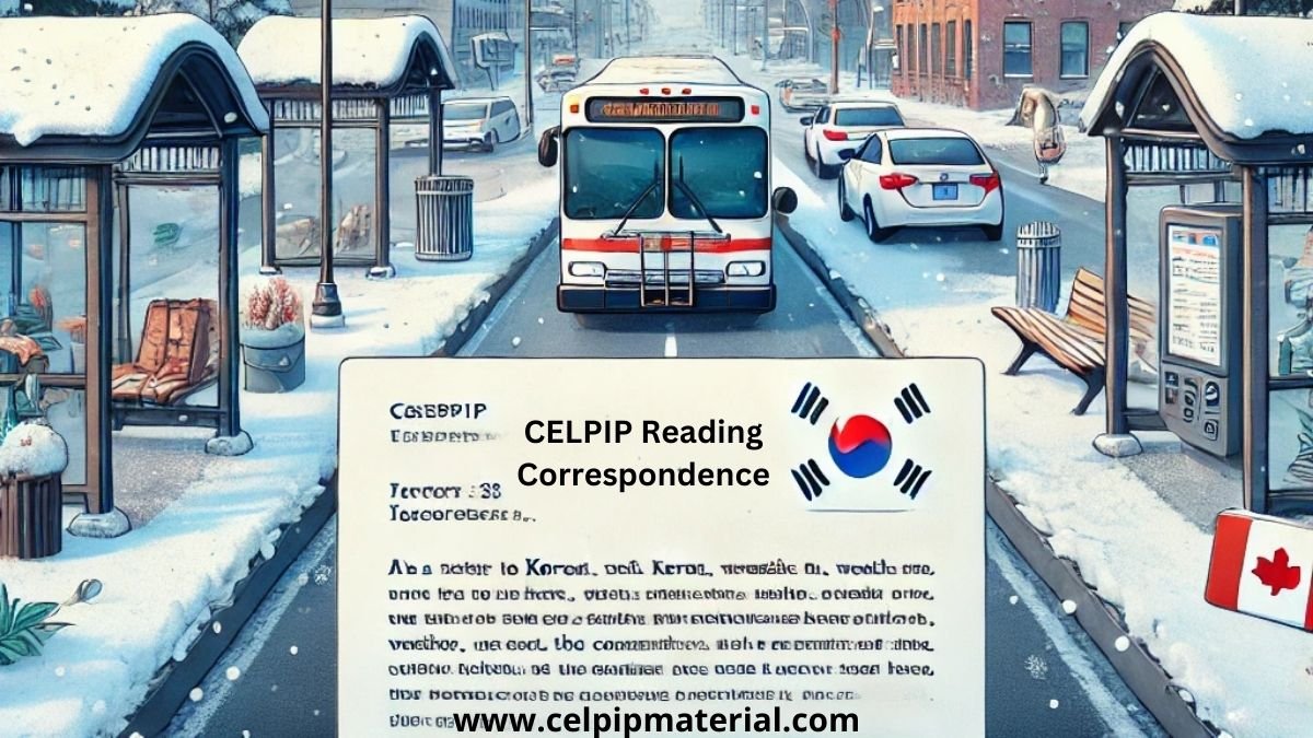 CELPIP Reading Correspondence Korea Trip 1 CELPIP Reading Correspondence korea trip